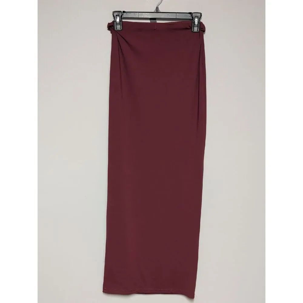 SHEIN Burgundy Maxi Skirt - Straight Silhouette